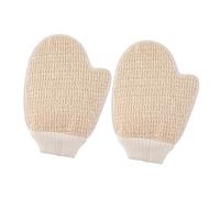 BELLIFFY Guantes Exfoliantes de Baño Beige Doble Cara para Adultos 2 Unidades Guantes de Ducha Corporales para Exfoliación Profunda y Limpieza Eficaz Piel