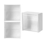 BELLIFFY Juego de 3 Cajas de Almacenamiento Montado en Pared para Baño Dispensador de Bastoncillos y Discos de Algodón Organizador para Pintalabios y Artículos de Maquillaje