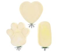 BELLIFFY Juego de 3 Perchas para Pájaros Piedra de Afilar Natural Plataforma de Madera Multiforma Garra Corazón Rectángulo para Jaulas Gimnasio Interactivo para Loros Periquitos y