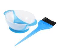 BELLIFFY Juego de Cuencos para Teñir el Cabello con Ventosa Antideslizante, Set de Pincel y Bol de Plástico y Nailon Azul, Kit para Mezclar Tinte Profesional en Peluquería, Herramienta
