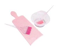 BELLIFFY Kit para Teñir el Cabello Bol y Brocha de Plástico PP Resistente Color Rosa Juego para Mezcla y Aplicación de Tinte Profesional y Doméstico