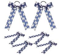 BELLIFFY Lazos de Animadora para Fútbol 6 Piezas Coleteros Elásticos Diseño de Balón Accesorios para Pelo de Niñas y Mujeres Soporte para Coletas Adecuado para Equipos y Fiestas