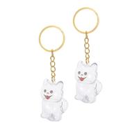 BELLIFFY Llavero Conmemorativo para Mascotas 2 Piezas Caja Transparente para Guardar Pelo de Cachorro Colgante Pequeño para Recuerdo de Perro Pomerania Accesorio Portátil para Homenaje