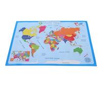 BELLIFFY Mapa del mundo para, gráfico de pared para aula de jardín de infancia, aprendizaje de geografía, 1 hoja, papel sintético, bordes redondeados, para Varios estilos