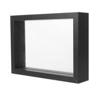 BELLIFFY Marco de Doble Vidrio Marco de Fotos Decorativo Rectangular Negro, para Flores Prensadas y Especímenes, Ventana Transparente, para Decoración del Hogar y Mesa