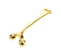 BELLIFFY Masajeador Facial de Metal Doble Cabezal Dorado, Rodillo para Escultura Facial y Masaje de Cuello, Herramienta Portátil para Rutina de Belleza y Cuidado Piel en Casa y Viaje