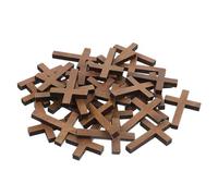 BELLIFFY Mini Cruces de Madera Naturales para Manualidades, 100 Piezas, Colgantes Artesanales Pequeños Orificio Liso, Ideales para Decoración de Iglesias y Regalos Cristianos de Comunión