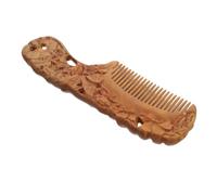 BELLIFFY Peine Compacto de Madera de Sándalo con Tallados de Doble Cara Peine de Madera de Hecho a Mano para Masaje Relajante del Cuero Cabelludo