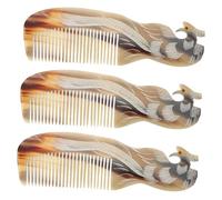 BELLIFFY Peine De Anchos Para Cabello Rizado 3 Peines De Cuerno De Yak Accesorio