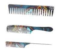 BELLIFFY Peine De Corte De Pelo Con Escamas De Dragón, 3 Unidades, Para Peluquería Masculina, Profesional, Con Mango, Para Peinar El Cabello, De Estilista.