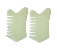 BELLIFFY Peine de Jade Masajeador de Cuero Cabelludo 2 Unidades Tamaño Mediano Antistático para Cuidado Capilar y Masaje Corporal en Casa