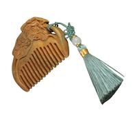 BELLIFFY Peine De Madera Para Mujer Con Borlas, Cepillo De Masaje Desenredante Portátil Para Cabello Seco y Húmedo, Tamaño Mini, Papel De Sándalo Tallado Para Uso Viajes y Casa