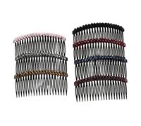 BELLIFFY Peine Lateral de Cristal Cabello 7 Piezas Horquillas Decorativas Multicolor Accesorios Ligeros para Bodas Fiestas y Uso Diario