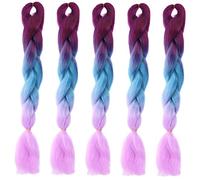 BELLIFFY Peluca Trenzada Con Degradado Realista 5 Piezas Accesorios Para El Cabello Trenzado Falso Para Niñas Peluca De Alambre De Alta Temperatura Sesión De Fotos Ocasión Especial