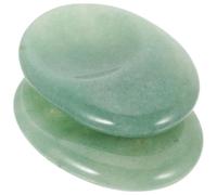 BELLIFFY Piedras de Masaje Naturales 2 Unidades para Pulgar, Ovaladas, de Jade Verde (piedra de Preocupación Antiestrés) Portátiles para Aliviar Tensión y Promover Relajación Facial