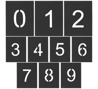 BELLIFFY Plantillas Numéricas de Plástico PVC 0-9 Tamaño 5 CM Reutilizables y Fáciles de Limpiar para Pintar Números en Paredes y Manualidades Kit para Aerógrafo y Proyectos de