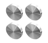 BELLIFFY Pletina Aluminio Redonda de Aleación para Accesorio de Mesa, Disco Circular de Aluminio para Tapas de Vidrio en Mesa de Té y Oficina, 4 Piezas