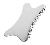 BELLIFFY Raspador Facial Gua Sha de Acero Inoxidable para Masaje y, Herramienta Portátil Pequeña Punta Redondeada para Reafirmar, Refrescar Piel y Aliviar Tensión Facial