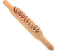 BELLIFFY Rodillo de Masaje de Madera Rodillo Muscular de Masaje Terapéutico para Cuerpo y Rostro Uso Familiar y Exterior Beige