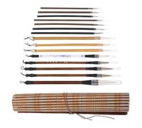 BELLIFFY Set de Pinceles de Caligrafía China para Principiantes 15 Piezas Mango Ligero y Pelo Natural Adecuado para Pintura Tradicional Acuarela y Escritura Artística Incluye Estuche