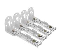 BELLIFFY Soporte de Riel de Cortina Doble de Metal Fácil Instalación Blanco Diseño de Doble Pista y Fijación Lateral Paquete de 4 Piezas para Dormitorio y Sala
