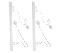 BELLIFFY Soporte para Carteles Colgantes Clips y Cadena, Poste de Pvc Resistente de 50 Cm, 2 Piezas, Adecuado para Tiendas, Supermercados y Exposiciones