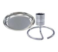 BELLIFFY Soporte para Rollos de Moxa de Acero Inoxidable Plateado Bandeja Redonda Quemador Estable para Varillas de Moxa Base para Uso Doméstico y