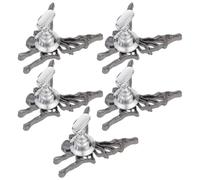 BELLIFFY Soportes Magnéticos Funcionalidad Dual Juego de 5 para Uñas con Diseño de Mariposa en Metal Negro para Práctica y Exhibición en Salones de Manicura
