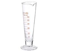 BELLIFFY Taza Medidora de Vidrio y Resistencia Química de 50 Ml Líneas de Graduación Moldeadas Base Redonda y Medición Precisa de Líquidos para Uso Científico