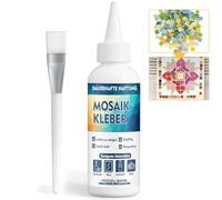 Bellifluous Cola para Mosaicos, Pegamento para Mosaicos, 120ml Transparente Cola Mosaico para Vidrio, Cerámica, Piedra, Plásticos, No Tóxico e Impermeable Pegamento para Mosaicos Manualidades