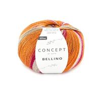 BELLINO by Concept de Katia ovillos de 150 gramos y 550 metros. (203 - Fucsia-Amarillo limón-Verde)