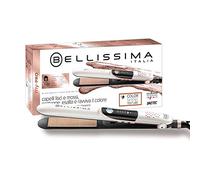 Bellissima Imetec Creativity Color Shine B22 100, Plancha de pelo para cabellos teñidos, revestimiento de tejido para proteger el cabello, ajuste de la temperatura de 150.ºC a 230.ºC