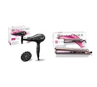 Bellissima Imetec K9 2300, Secador de pelo, seca y mantiene hidratado el cabello sin efecto rizado, 2300 W & Imetec B9 300, Plancha de pelo para peinado liso u ondulado