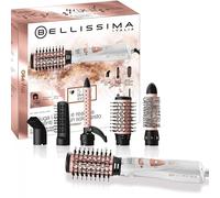 Bellissima Imetec My Pro GH18 1100, Cepillo moldeador de aire, revestimiento en cerámica, 5 accesorios para cabellos lisos y luminosos, ondas suaves o rizos marcados, 1000 W, color blanco, estándar