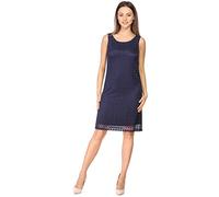 Bellivalini Damas Vestido hasta la Rodilla Vestido de Encaje de Verano sin Mangas Cuello Redondo BLV50-259 (Azul Oscuro, XXL)