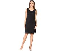 Bellivalini Damas Vestido hasta la Rodilla Vestido de Encaje de Verano sin Mangas Cuello Redondo BLV50-259 (Negro, XXL)
