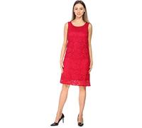 Bellivalini Damas Vestido hasta la Rodilla Vestido de Encaje de Verano sin Mangas Cuello Redondo Estampado de Rosas BLV50-260 (Frambuesa, XXL)