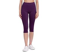 Bellivalini Leggins 3/4 Piratas Mallas Deportivas Capri en Viscosa Mujer Leggings Pirata Fitness para Deporte BLV50-148 (Ciruela, M)