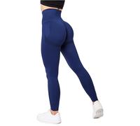 Bellivalini Leggins de Mujer Push up Seamless Fitness Gym de Cintura Alta BLV50-255 (Azul Marino, S)