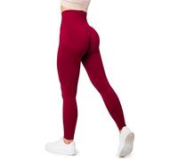 Bellivalini Leggins de Mujer Push up Seamless Fitness Gym de Cintura Alta BLV50-255 (Vino, L)