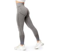 Bellivalini Leggins Deportivos para Mujer Mallas Push up de Cintura Alta Slim Fit de Yoga y Gimnasio BLV50-254 (Grafito Melange, XL)