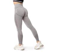 Bellivalini Leggins Deportivos para Mujer Mallas Push up de Cintura Alta Slim Fit de Yoga y Gimnasio BLV50-254 (Gris Oscuro Melange, XL)