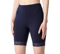 Bellivalini Mallas Cortas con Encaje para Mujer Leggins Cortos de Encaje de Viscosa Shorts para Mujeres Leggings Cortos por Encima de la Rodilla BLV50-216 (Azul Marino, S)