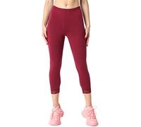 Bellivalini Mujer 3/4 Capri Leggings Bio-Algodon con Cordón para Túnica BLV50-224 (Burdeos, S)