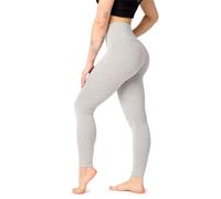 Bellivalini Mujer Leggins Largos de Cintura Alta Comfort de Viscosa para Deporte Yoga Gimnasio BLV50-289 (Melange, S)