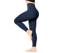 Bellivalini Mujer Leggins Largos de Cintura Alta Slim de Viscosa para Deporte Yoga Gimnasio BLV50-292 (Azul Oscuro, L)