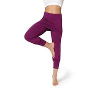 Bellivalini Pantalones 3/4 Pirata con Minifalda para Mujeres Flare Deporte Yoga Jogging Pilates para el Verano Leggins Capri Falda BLV50-276 (Fucsia, S)