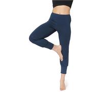Bellivalini Pantalones 3/4 Pirata Harem Leggins para Mujeres Pantalón Holgado Aladino Capri Deporte Yoga Jogging Pilates para el Verano BLV50-283 (Azul Marino, 3XL)