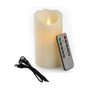Bello Luna 5.9in - Vela LED nocturna inalámbrica recargable en forma de onda y ecológica con mando a distancia
