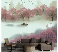 Bello Rosa Bosque Río País De Las Maravillas 3D Papel Pintado Pared Fácil Instalación Oficina Sala Estar Sofá Dormitorio TV Fondos Decoración-300cm×210cm